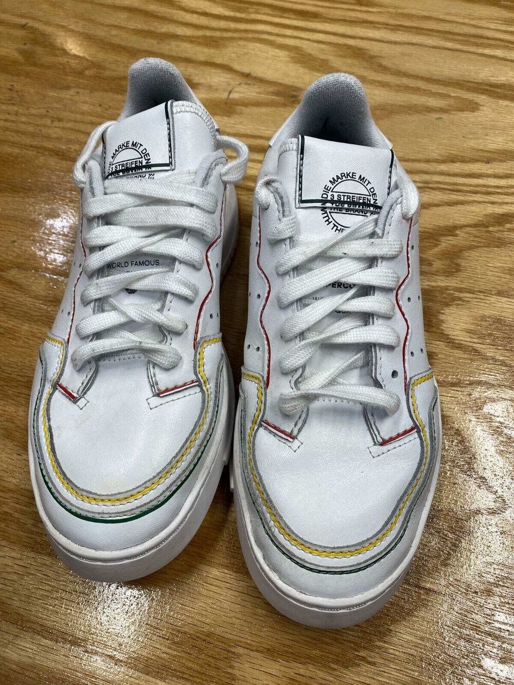 Adidas Supercourt Cloud Sneakers Men's 5 White Leather Lace Up Running Shoes S62